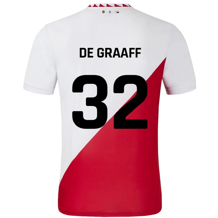 Danxen Niño Camiseta Tom De Graaff #32 Blanco Rojo 1ª Equipación 2024/25 La Camisa