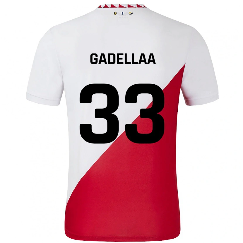 Danxen Niño Camiseta Kevin Gadellaa #33 Blanco Rojo 1ª Equipación 2024/25 La Camisa