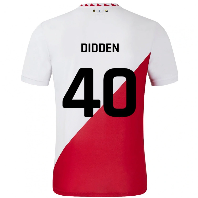 Danxen Niño Camiseta Matisse Didden #40 Blanco Rojo 1ª Equipación 2024/25 La Camisa