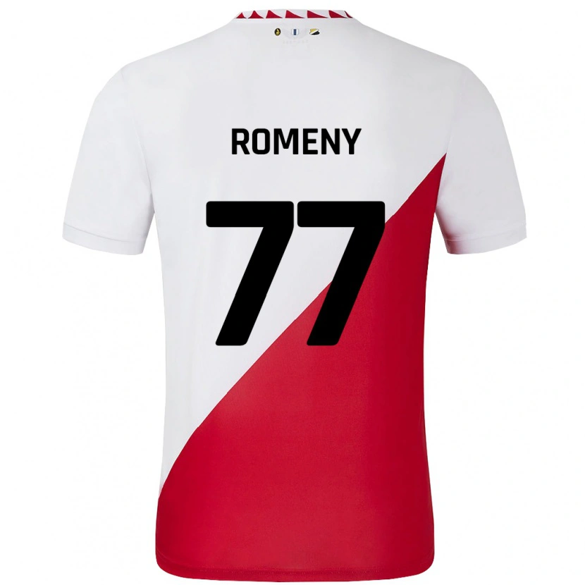 Danxen Niño Camiseta Ole Romeny #77 Blanco Rojo 1ª Equipación 2024/25 La Camisa