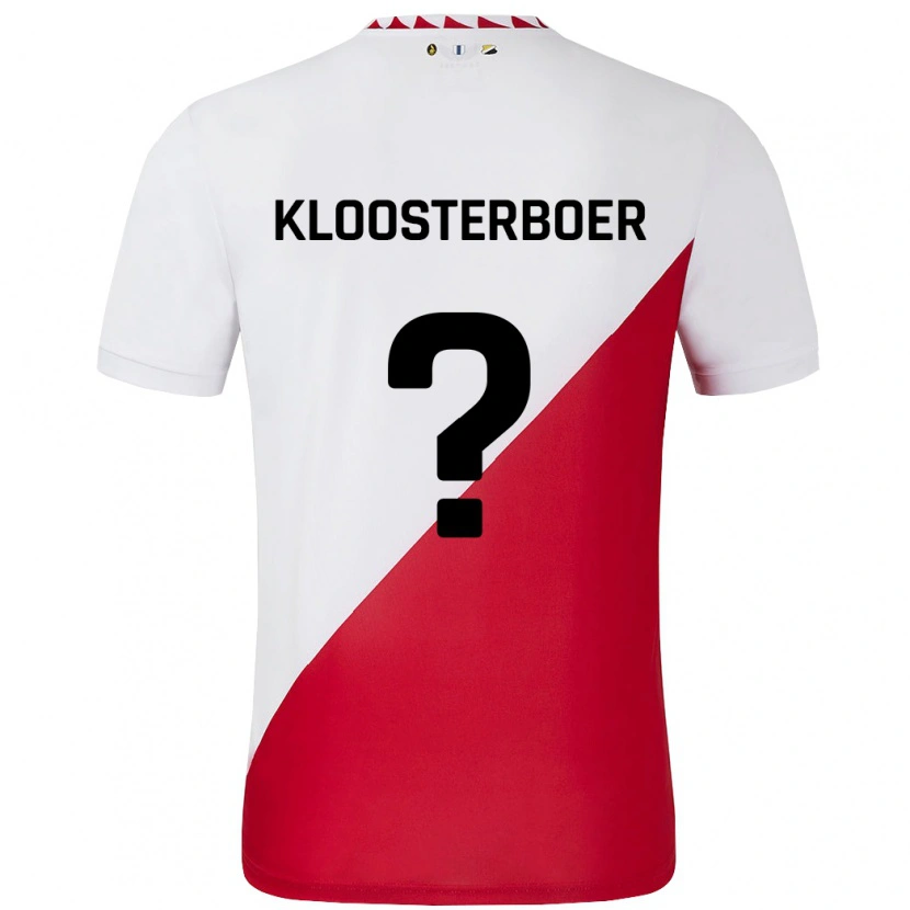 Danxen Niño Camiseta Per Kloosterboer #0 Blanco Rojo 1ª Equipación 2024/25 La Camisa