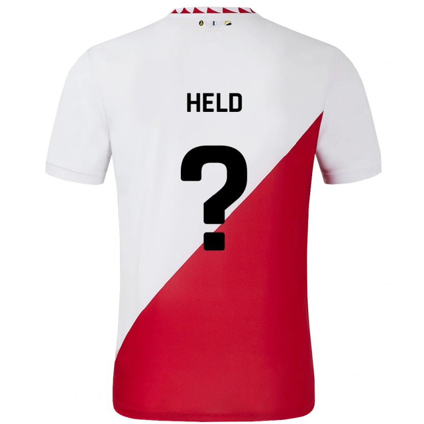 Danxen Niño Camiseta Nazjir Held #0 Blanco Rojo 1ª Equipación 2024/25 La Camisa