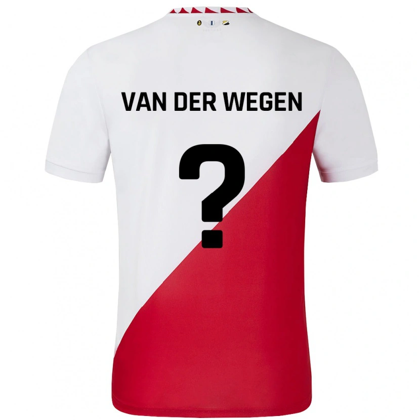 Danxen Niño Camiseta Sil Van Der Wegen #0 Blanco Rojo 1ª Equipación 2024/25 La Camisa