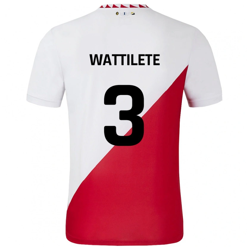 Danxen Niño Camiseta Julia Wattilete #3 Blanco Rojo 1ª Equipación 2024/25 La Camisa