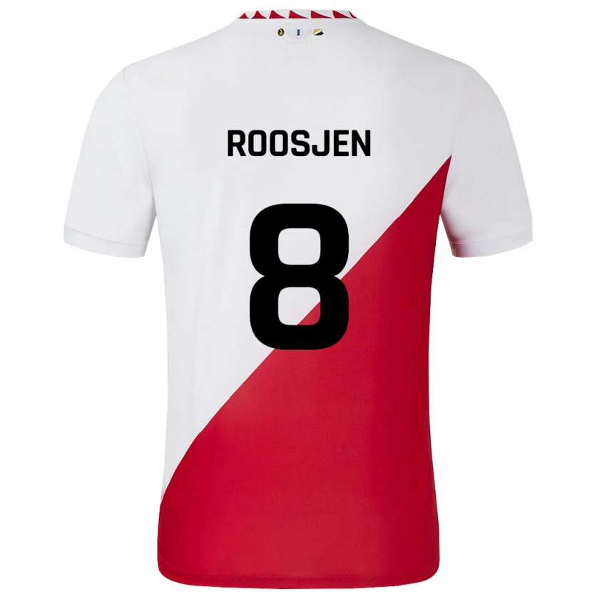 Danxen Niño Camiseta Judith Roosjen #8 Blanco Rojo 1ª Equipación 2024/25 La Camisa