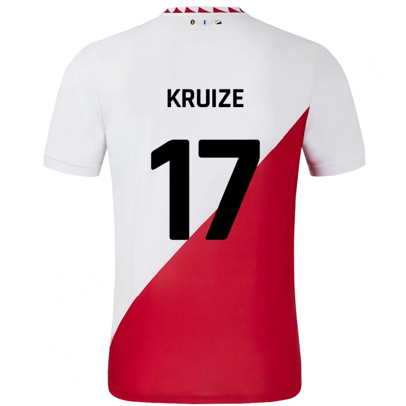 Danxen Niño Camiseta Elisha Kruize #17 Blanco Rojo 1ª Equipación 2024/25 La Camisa