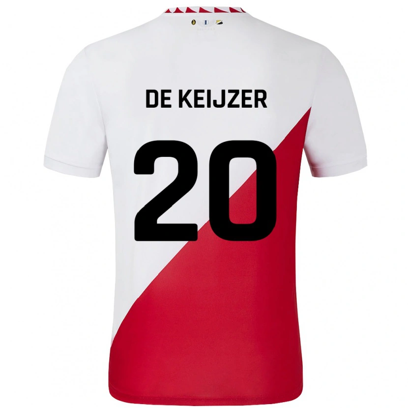 Danxen Niño Camiseta Lotje De Keijzer #20 Blanco Rojo 1ª Equipación 2024/25 La Camisa