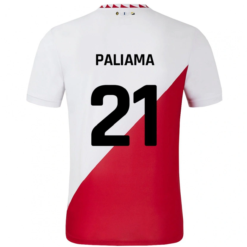 Danxen Niño Camiseta Joni Paliama #21 Blanco Rojo 1ª Equipación 2024/25 La Camisa