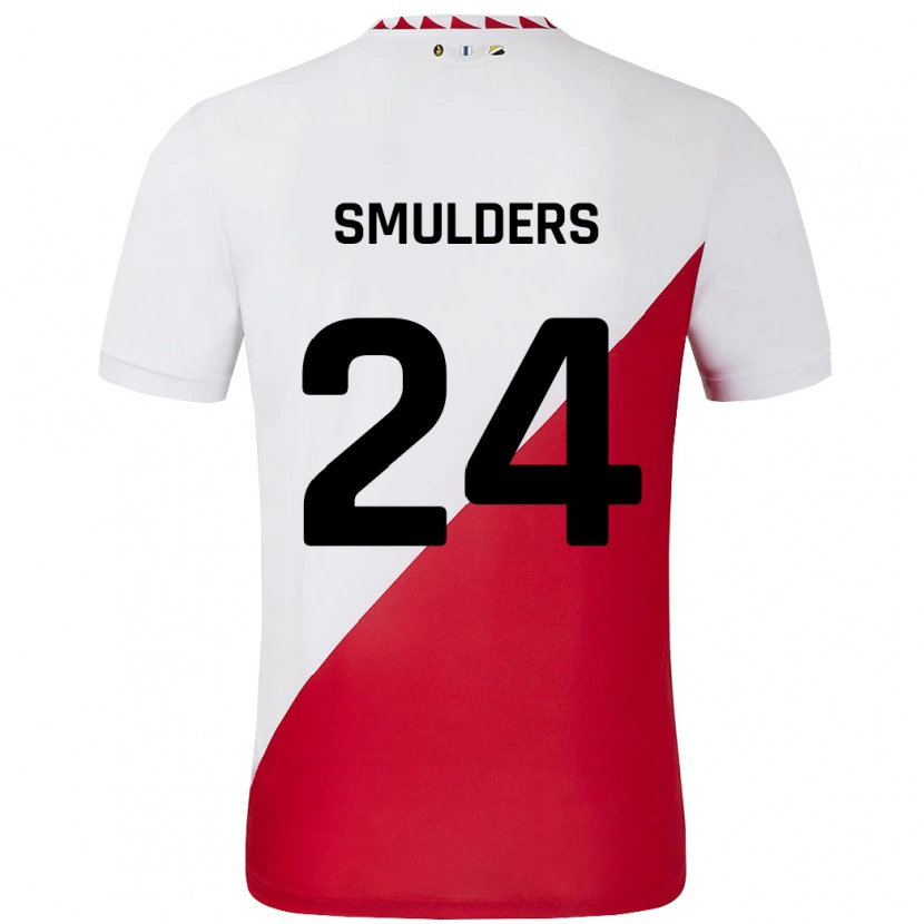 Danxen Niño Camiseta Anniek Smulders #24 Blanco Rojo 1ª Equipación 2024/25 La Camisa