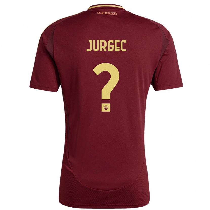 Danxen Niño Camiseta Jan Jurgec #0 Rojo Marrón Dorado 1ª Equipación 2024/25 La Camisa