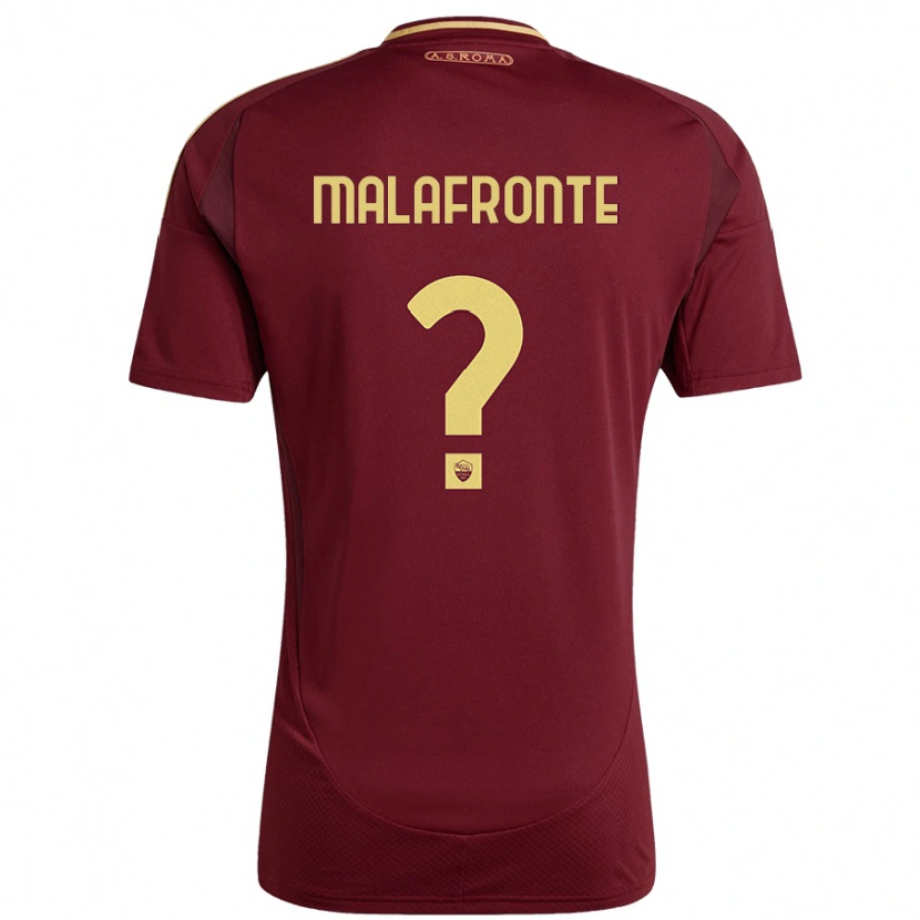 Danxen Niño Camiseta Matteo Malafronte #0 Rojo Marrón Dorado 1ª Equipación 2024/25 La Camisa