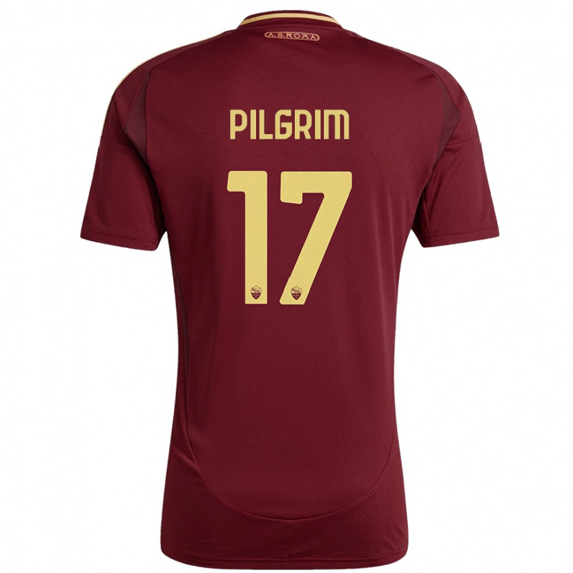 Danxen Niño Camiseta Alayah Pilgrim #17 Rojo Marrón Dorado 1ª Equipación 2024/25 La Camisa