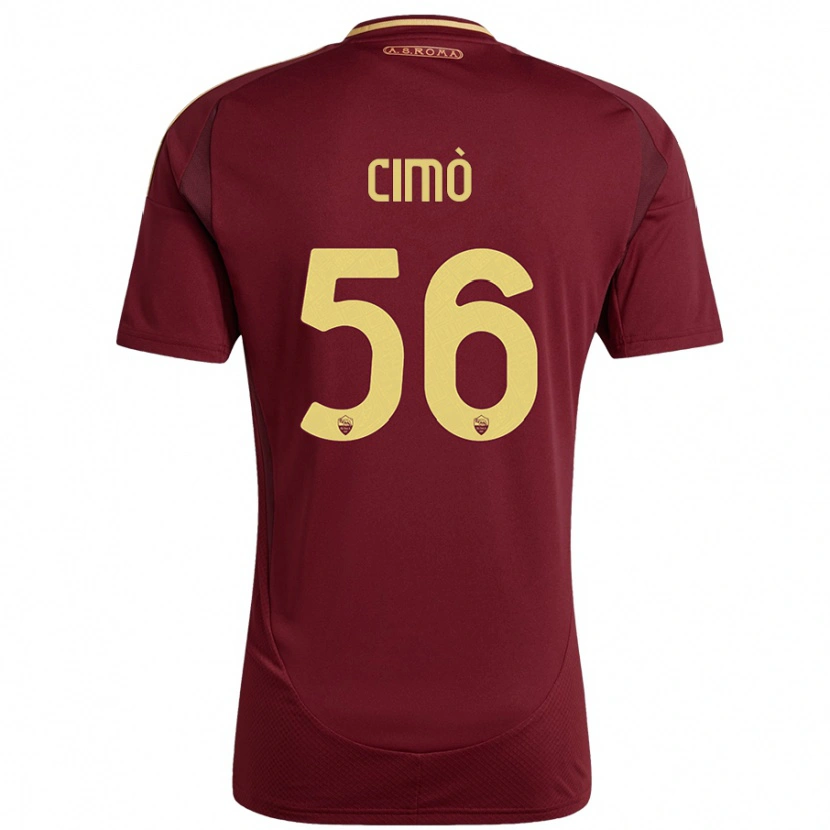 Danxen Niño Camiseta Giada Cimò #56 Rojo Marrón Dorado 1ª Equipación 2024/25 La Camisa