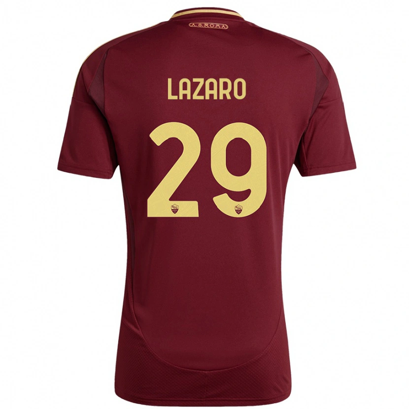 Danxen Niño Camiseta Paloma Lazaro #29 Rojo Marrón Dorado 1ª Equipación 2024/25 La Camisa