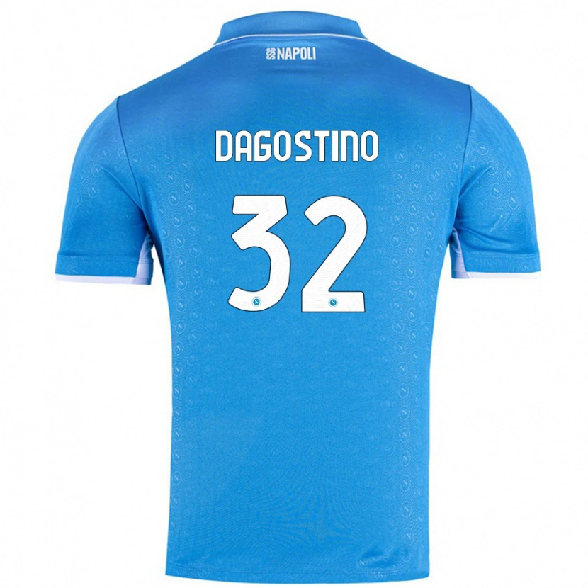 Danxen Niño Camiseta Giuseppe Dagostino #32 Azul Cielo 1ª Equipación 2024/25 La Camisa