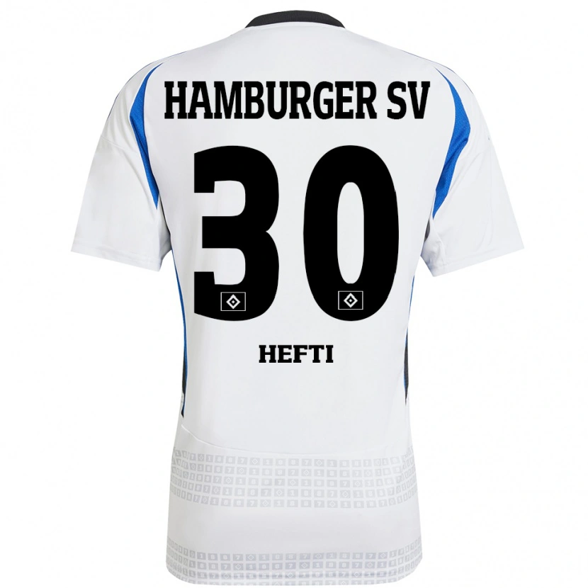 Danxen Niño Camiseta Silvan Hefti #30 Blanco Azul 1ª Equipación 2024/25 La Camisa