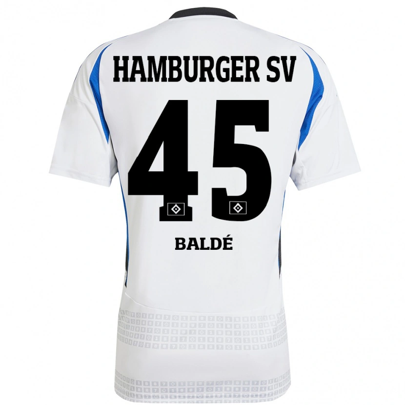 Danxen Niño Camiseta Fabio Baldé #45 Blanco Azul 1ª Equipación 2024/25 La Camisa