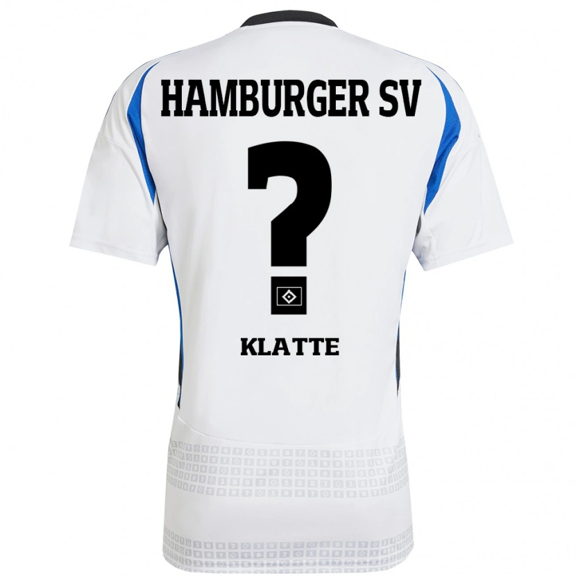 Danxen Niño Camiseta Luis Klatte #0 Blanco Azul 1ª Equipación 2024/25 La Camisa