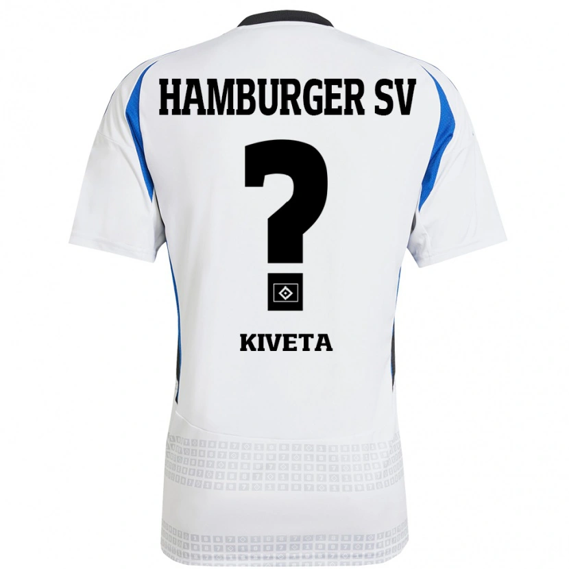 Danxen Niño Camiseta Glory Kiveta #0 Blanco Azul 1ª Equipación 2024/25 La Camisa