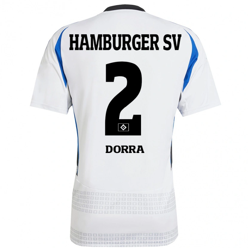 Danxen Niño Camiseta Raphael Dorra #2 Blanco Azul 1ª Equipación 2024/25 La Camisa