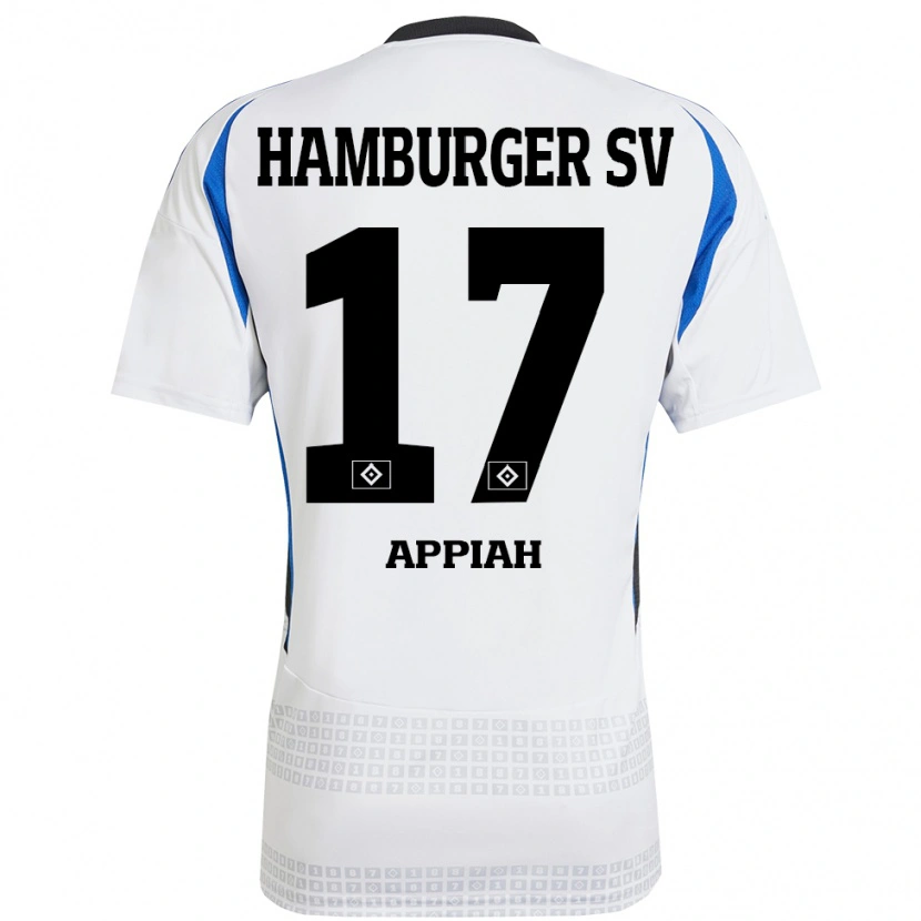 Danxen Niño Camiseta Emmanuel Appiah #17 Blanco Azul 1ª Equipación 2024/25 La Camisa