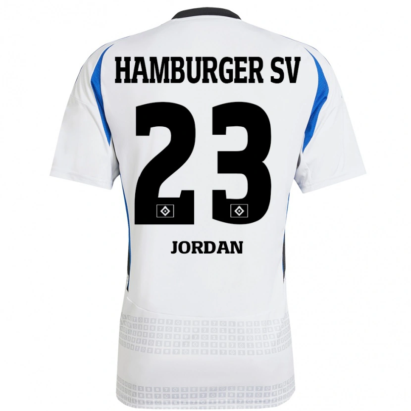 Danxen Niño Camiseta Dominik Jordan #23 Blanco Azul 1ª Equipación 2024/25 La Camisa