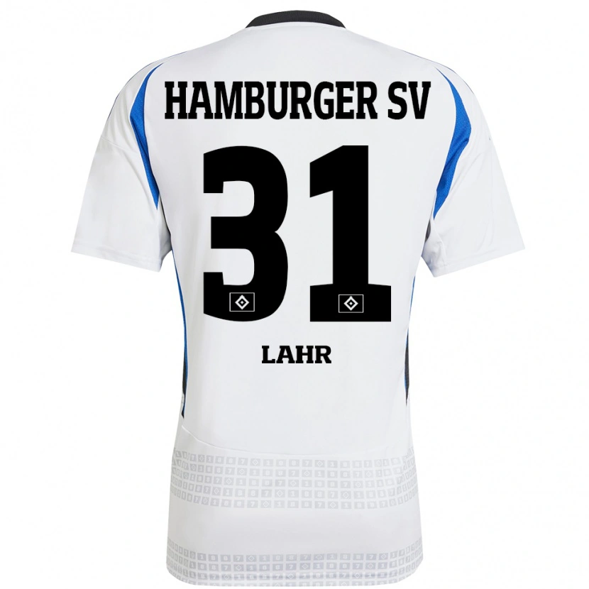 Danxen Niño Camiseta Jobina Lahr #31 Blanco Azul 1ª Equipación 2024/25 La Camisa