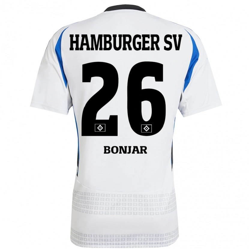 Danxen Niño Camiseta Amir Bonjar #26 Blanco Azul 1ª Equipación 2024/25 La Camisa