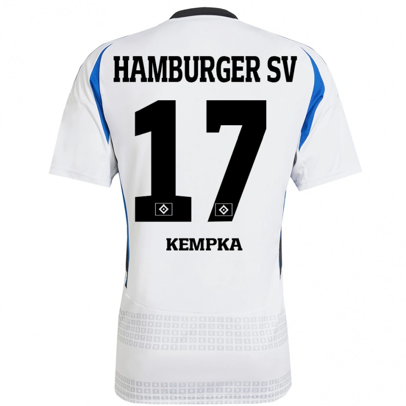 Danxen Niño Camiseta Sylvana Kempka #17 Blanco Azul 1ª Equipación 2024/25 La Camisa