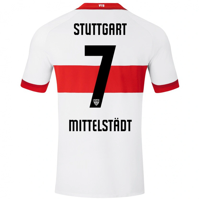 Danxen Niño Camiseta Maximilian Mittelstädt #7 Blanco Rojo 1ª Equipación 2024/25 La Camisa