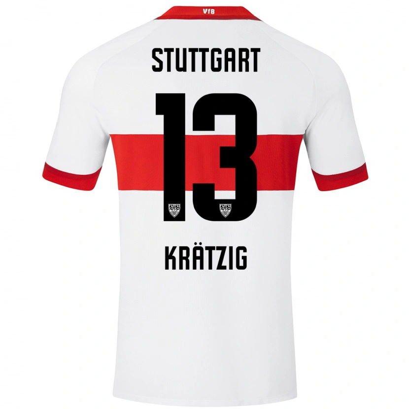 Danxen Niño Camiseta Frans Krätzig #13 Blanco Rojo 1ª Equipación 2024/25 La Camisa