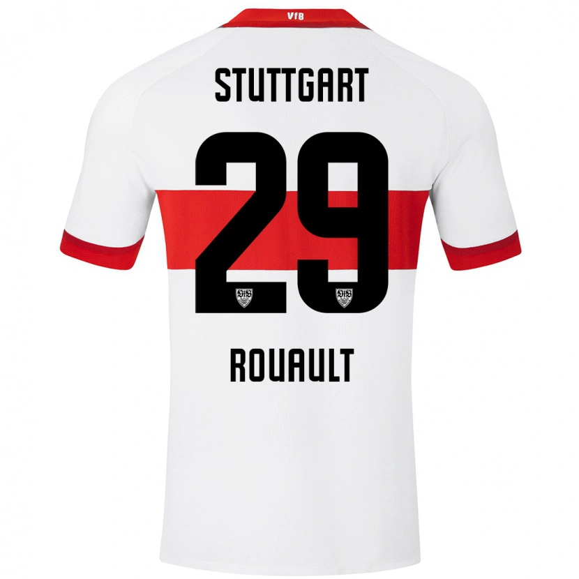 Danxen Niño Camiseta Anthony Rouault #29 Blanco Rojo 1ª Equipación 2024/25 La Camisa