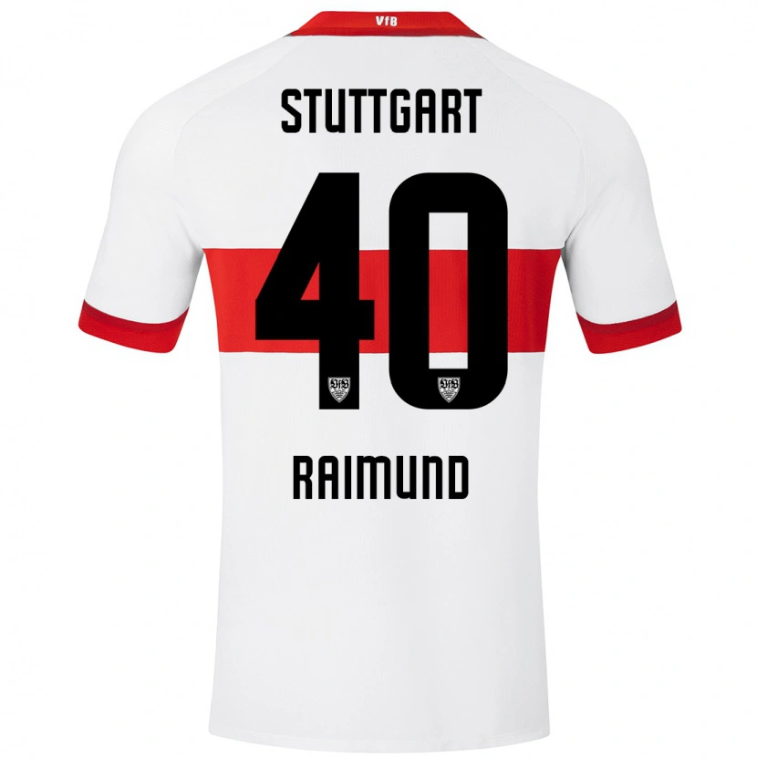 Danxen Niño Camiseta Luca Raimund #40 Blanco Rojo 1ª Equipación 2024/25 La Camisa