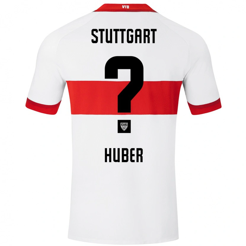 Danxen Niño Camiseta Vincent Huber #0 Blanco Rojo 1ª Equipación 2024/25 La Camisa