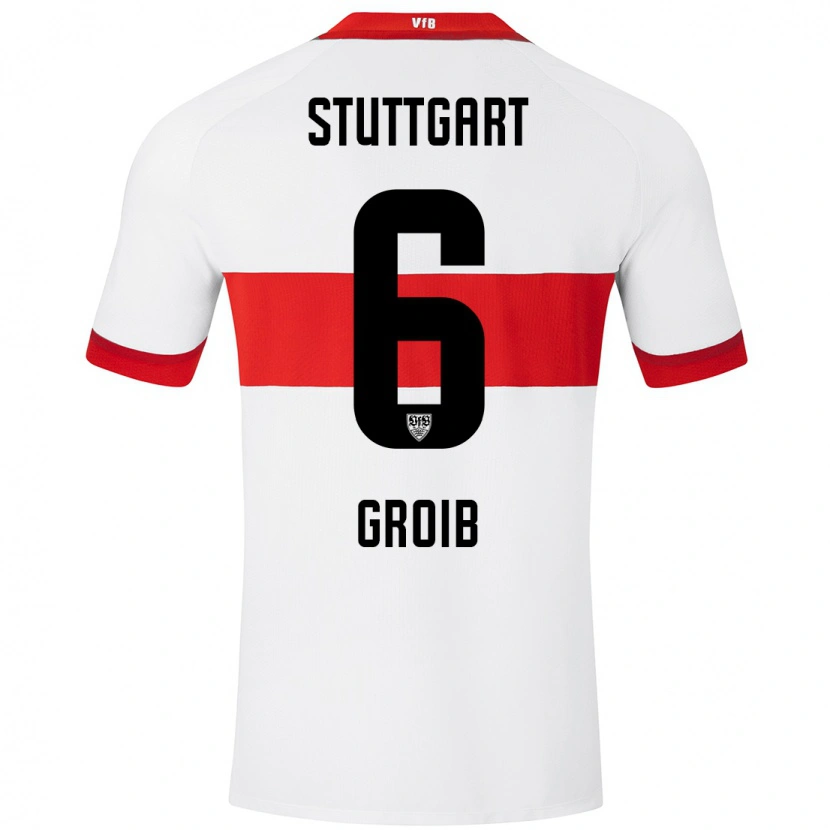 Danxen Niño Camiseta Alexander Groiß #6 Blanco Rojo 1ª Equipación 2024/25 La Camisa