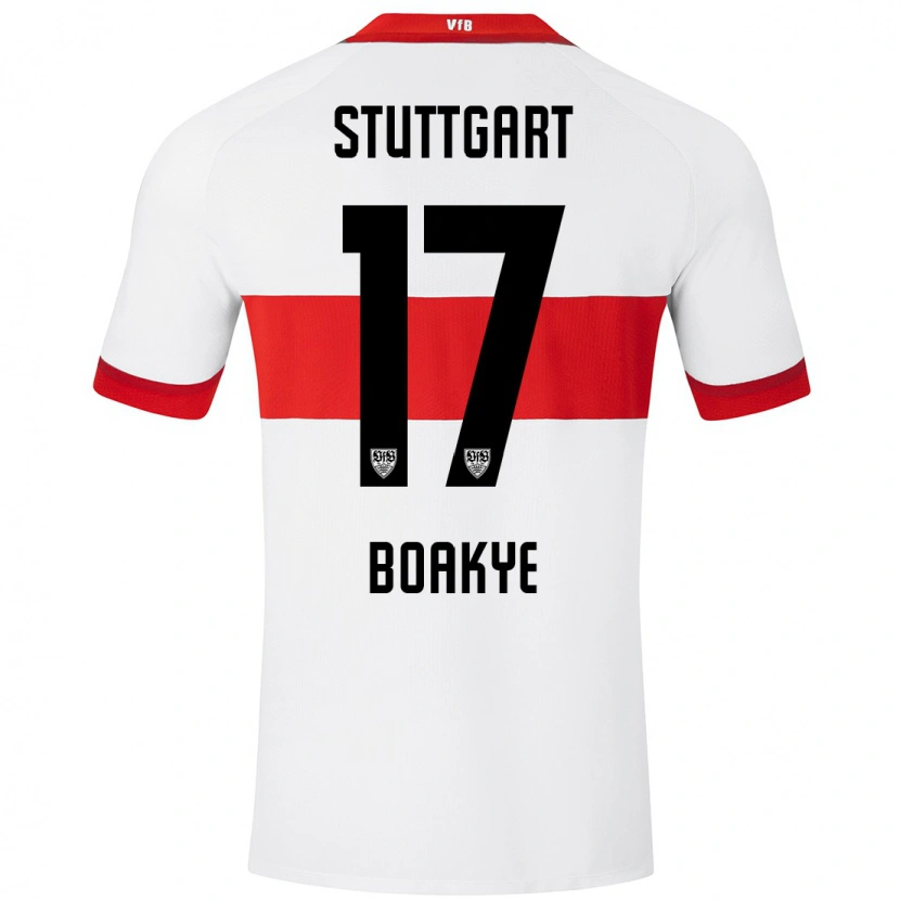 Danxen Niño Camiseta Maurice Boakye #17 Blanco Rojo 1ª Equipación 2024/25 La Camisa