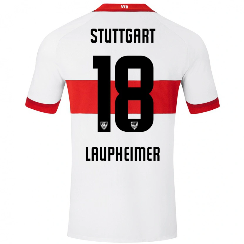 Danxen Niño Camiseta Lukas Laupheimer #18 Blanco Rojo 1ª Equipación 2024/25 La Camisa