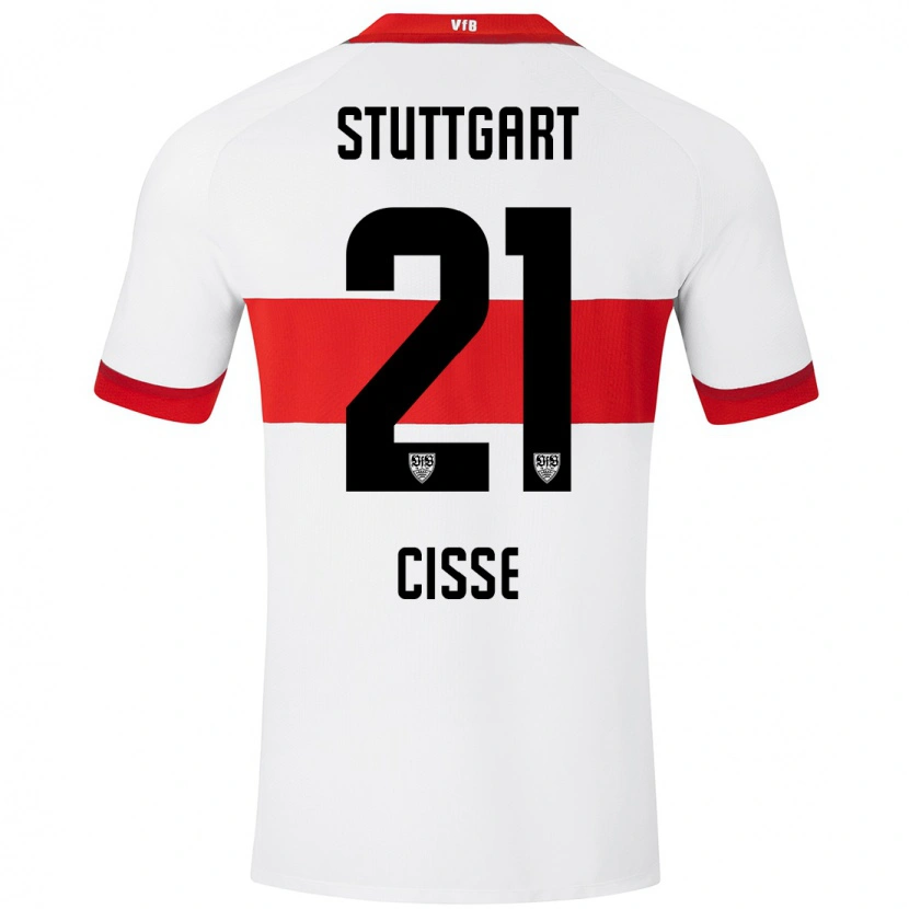 Danxen Niño Camiseta Moussa Cissé #21 Blanco Rojo 1ª Equipación 2024/25 La Camisa