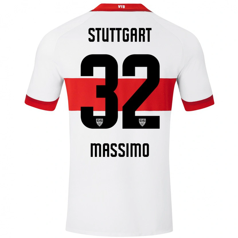 Danxen Niño Camiseta Roberto Massimo #32 Blanco Rojo 1ª Equipación 2024/25 La Camisa