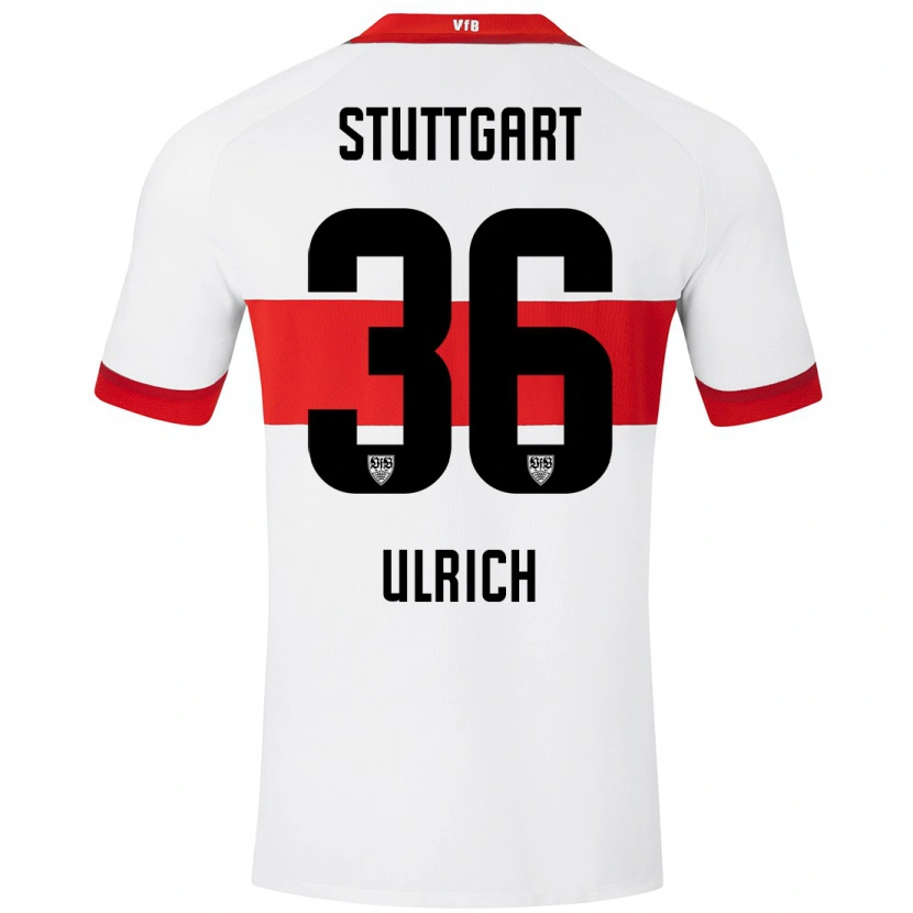 Danxen Niño Camiseta Laurin Ulrich #36 Blanco Rojo 1ª Equipación 2024/25 La Camisa