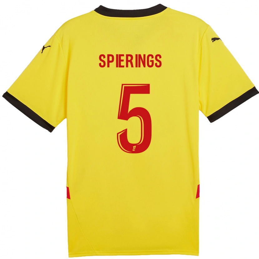 Danxen Niño Camiseta Stijn Spierings #5 Amarillo Rojo 1ª Equipación 2024/25 La Camisa