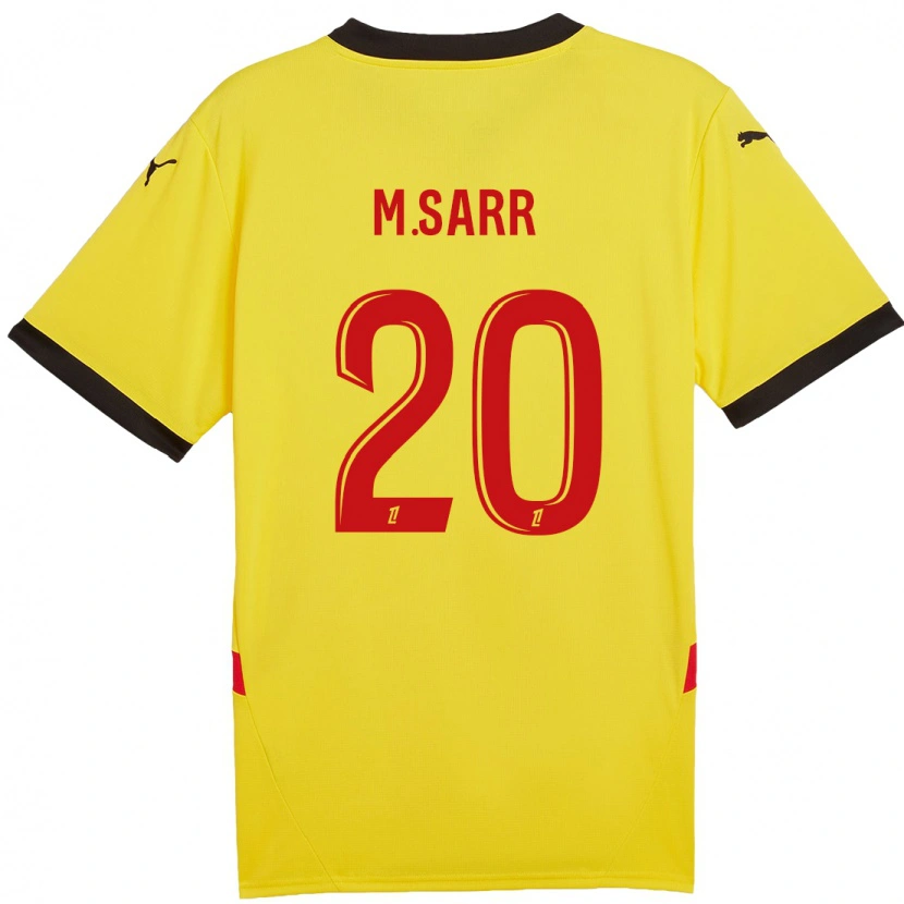 Danxen Niño Camiseta Malang Sarr #20 Amarillo Rojo 1ª Equipación 2024/25 La Camisa