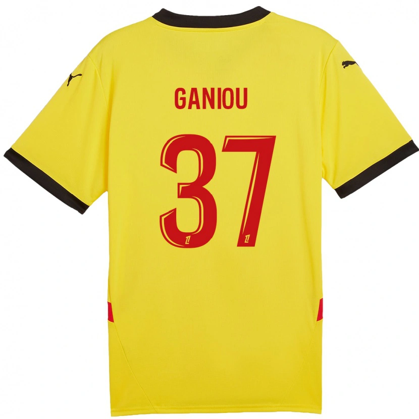 Danxen Niño Camiseta Ismaëlo Ganiou #37 Amarillo Rojo 1ª Equipación 2024/25 La Camisa