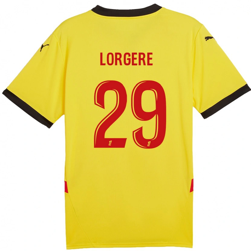 Danxen Niño Camiseta Charlotte Lorgeré #29 Amarillo Rojo 1ª Equipación 2024/25 La Camisa