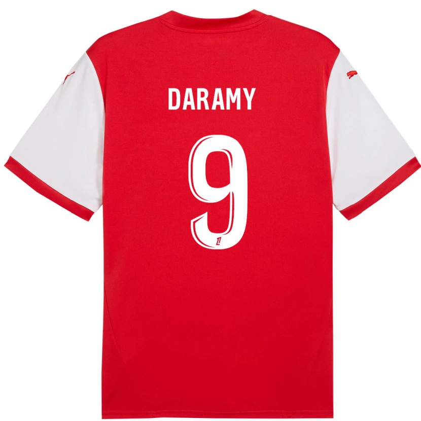 Danxen Niño Camiseta Mohamed Daramy #9 Rojo Blanco 1ª Equipación 2024/25 La Camisa