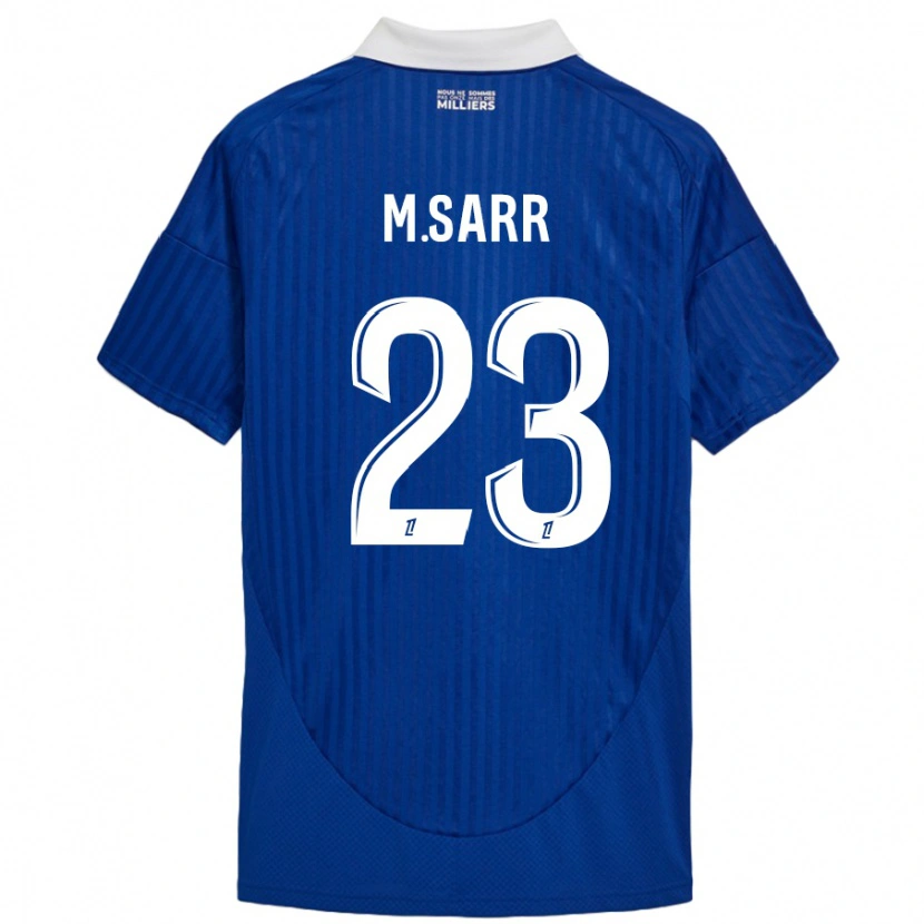 Danxen Niño Camiseta Mamadou Sarr #23 Azul Blanco 1ª Equipación 2024/25 La Camisa