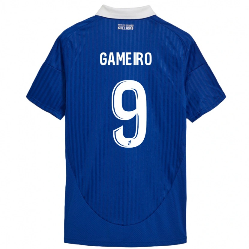 Danxen Niño Camiseta Kévin Gameiro #9 Azul Blanco 1ª Equipación 2024/25 La Camisa