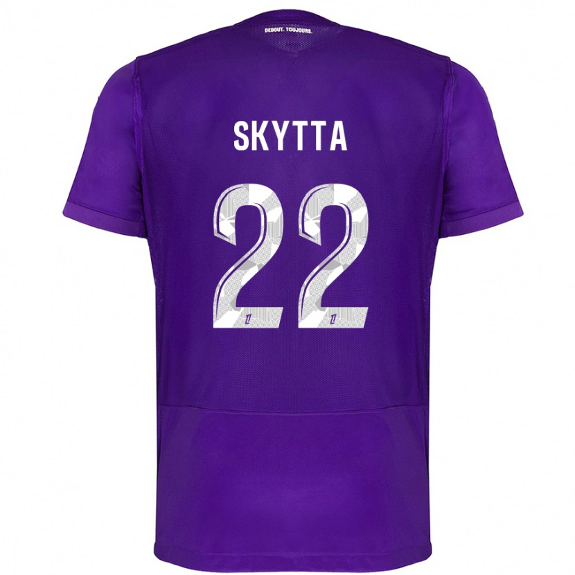 Danxen Niño Camiseta Naatan Skyttä #22 Morado Blanco 1ª Equipación 2024/25 La Camisa