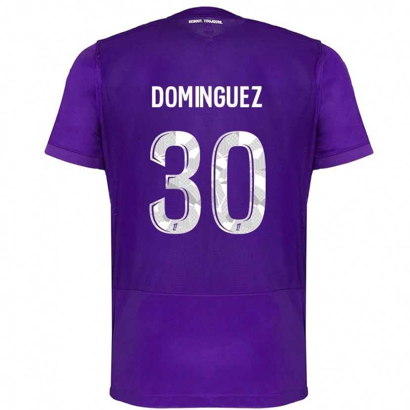 Danxen Niño Camiseta Álex Domínguez #30 Morado Blanco 1ª Equipación 2024/25 La Camisa