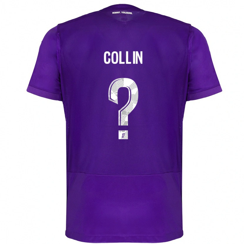 Danxen Niño Camiseta Théo Collin #0 Morado Blanco 1ª Equipación 2024/25 La Camisa